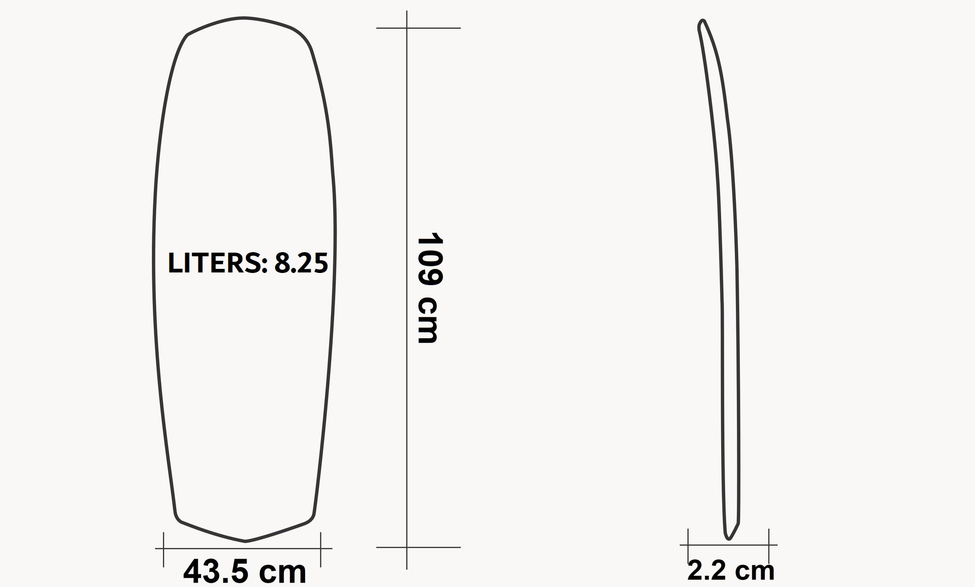 Board T22 Carbon Reinforced - 4 holes Kite specs